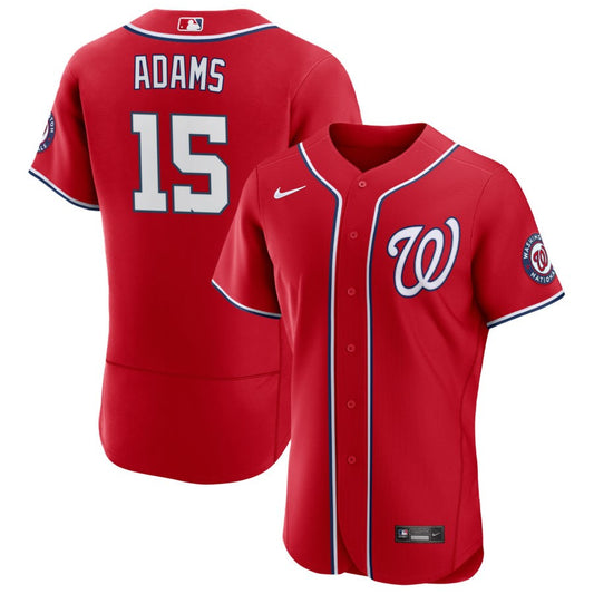 Riley Adams Washington Nationals Nike Alternate Authentic Patch Jersey - Scarlet