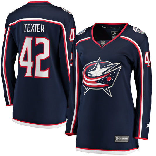 Alexandre Texier Columbus Blue Jackets Fanatics Branded Women's Home Breakaway Player Jersey - Navy