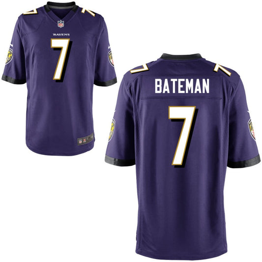 Rashod Bateman Baltimore Ravens Nike Youth Game Jersey - Purple