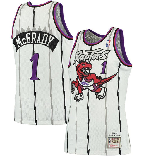 Men's Mitchell & Ness Tracy McGrady Toronto Raptors White 1998-99 Hardwood Classics Swingman Jersey