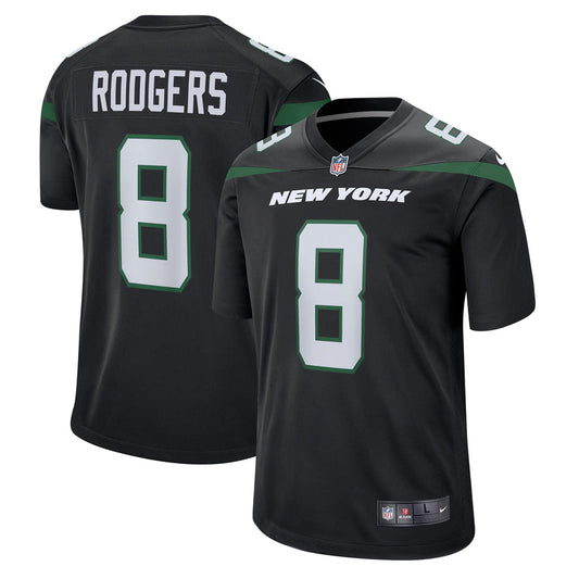 Youth Aaron Rodgers New York Jets Black Game Replica Jersey