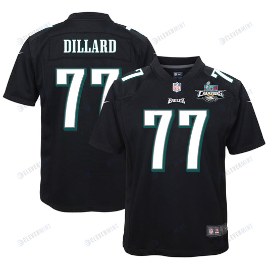 Andre Dillard 77 Philadelphia Eagles Super Bowl LVII Champions 2 Stars Youth Game Jersey - Black