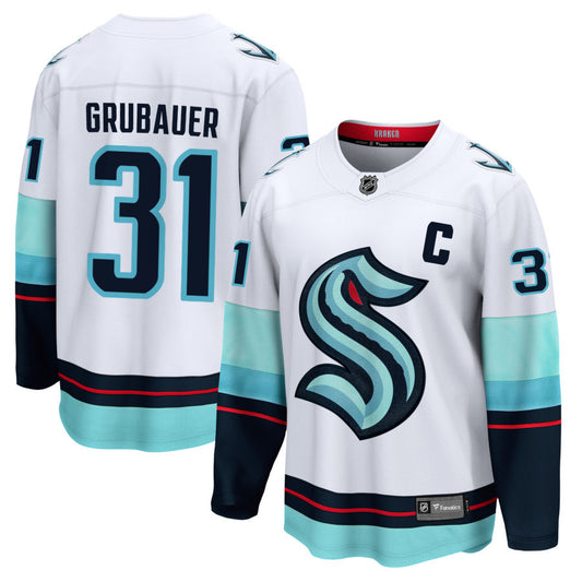 Philipp Grubauer Seattle Kraken Fanatics Branded Away Breakaway Jersey - White