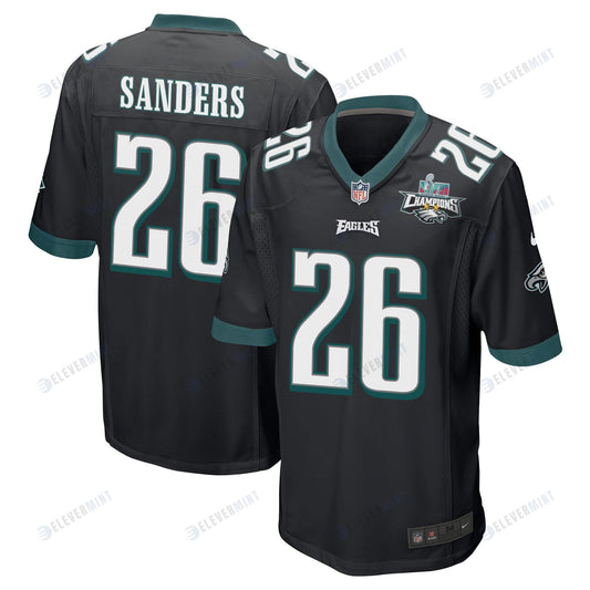 Miles Sanders 26 Philadelphia Eagles Super Bowl LVII Champions 2 Stars Men Game Jersey - Black