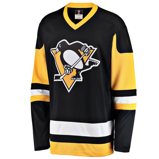 Men's  Fanatics Penguins Premier Breakaway Heritage Blank Jersey - Black