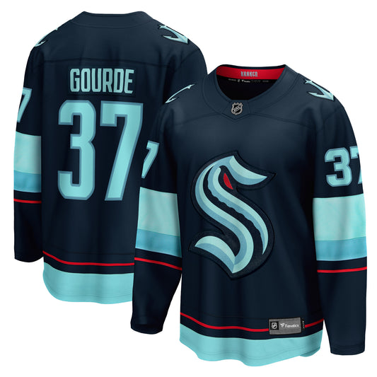 Yanni Gourde Seattle Kraken Fanatics Branded Home Premier Breakaway Player Jersey - Deep Sea Blue