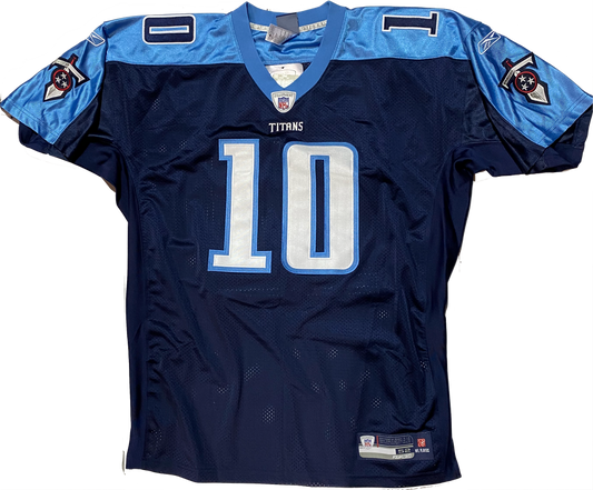 Men's Reebok NFL Tennessee Titans Vince Young Navy AUTHENTIC Football Jersey