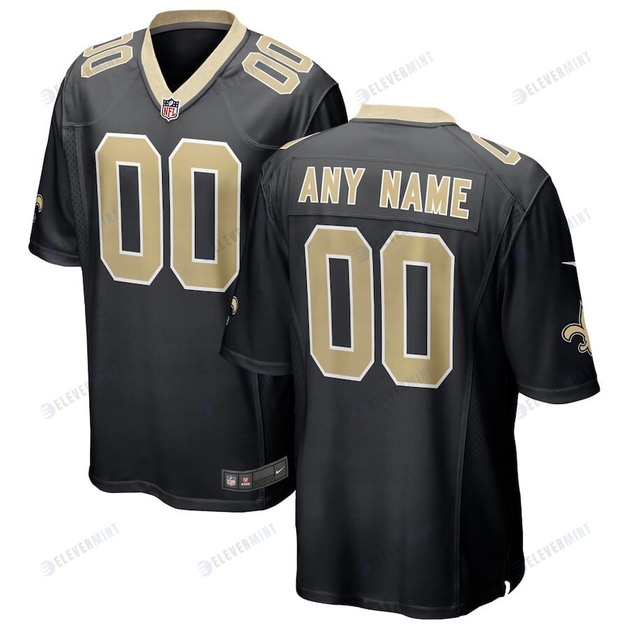 New Orleans Saints Custom Game Men Jersey - Black