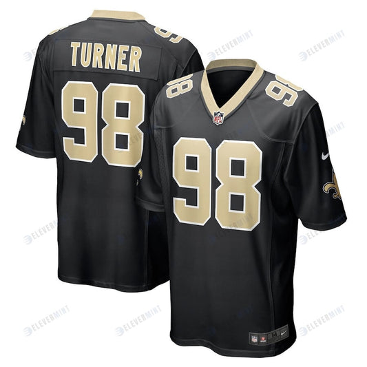 Payton Turner 98 New Orleans Saints Men's Game Jersey - Black