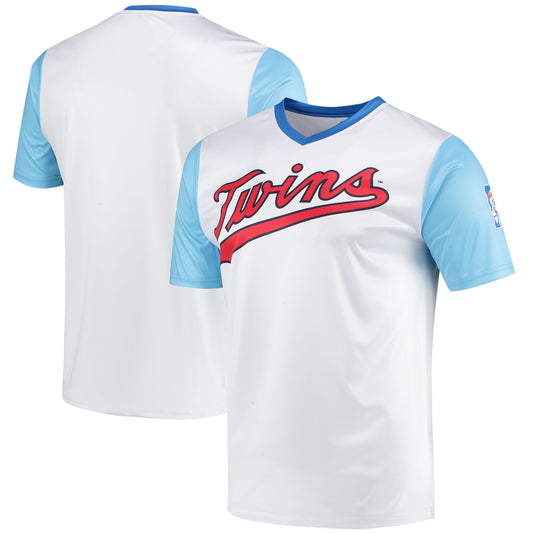 Minnesota Twins Stitches Cooperstown Collection Wordmark V-Neck Jersey - White