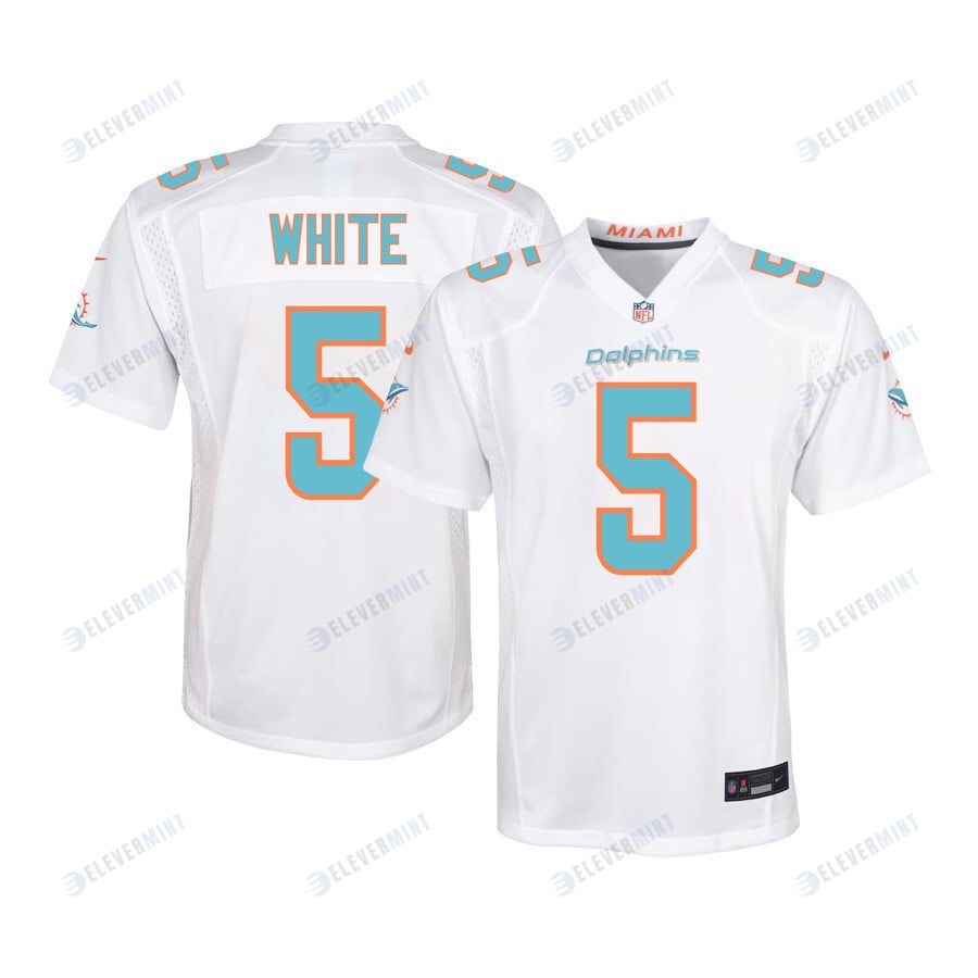 Mike White 5 Miami Dolphins Youth Game Jersey - White