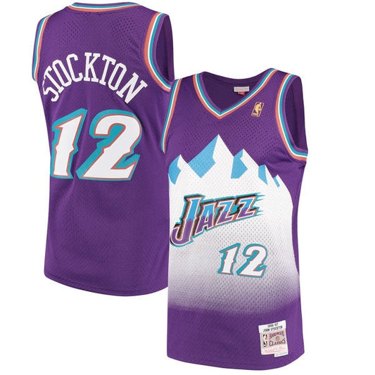 Men's Mitchell & Ness John Stockton Utah Jazz Purple 1996-97 Hardwood Classics Swingman Jersey