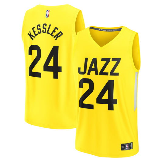 Walker Kessler Utah Jazz Fanatics Branded 2022/23 Fast Break Replica Player Jersey - Icon Edition - Yellow