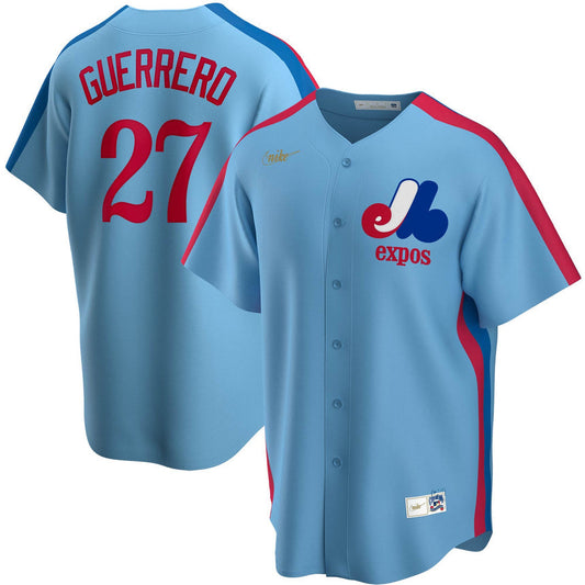 Men's Montreal Expos Vladimir Guerrero Light Blue Road Cooperstown Collection Team Jersey