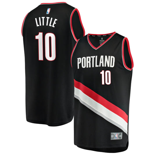 Nassir Little Portland Trail Blazers Fanatics Branded Fast Break Replica Jersey Black - Icon Edition