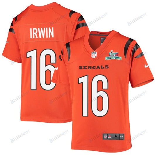 Trenton Irwin 16 Cincinnati Bengals Super Bowl LVII Champions Youth Alternate Game Jersey - Orange