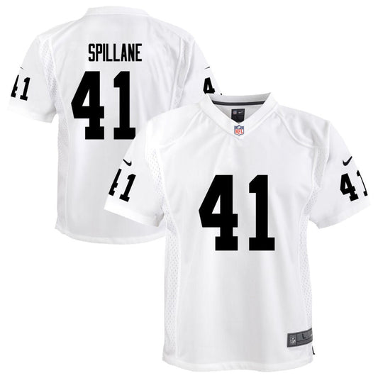 Robert Spillane Las Vegas Raiders Nike Youth Team Game Jersey - White