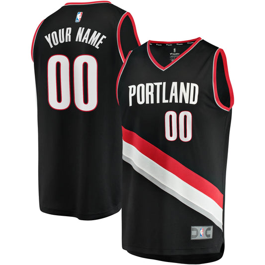 Portland Trail Blazers Fanatics Branded Youth Fast Break Custom Replica Jersey Black - Icon Edition