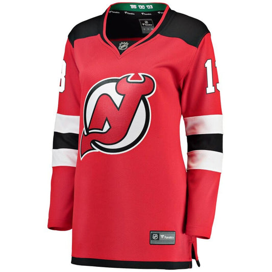 Women's Nico Hischier Fanatics Devils Breakaway Home Jersey - Red