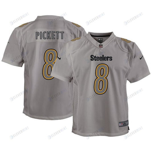 Kenny Pickett 8 Pittsburgh Steelers Youth Atmosphere Game Jersey - Gray