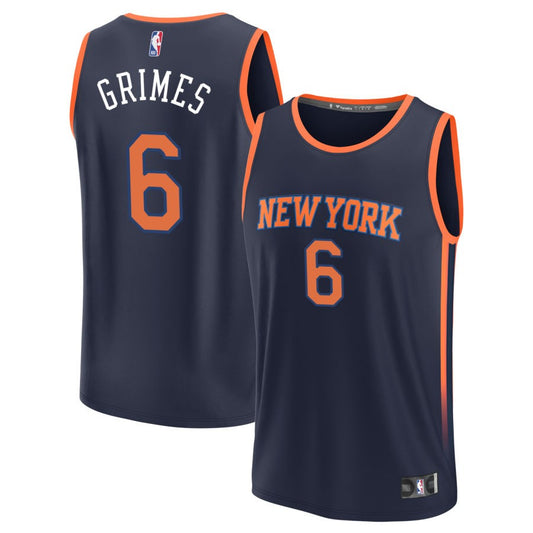 Quentin Grimes  New York Knicks Fanatics Branded Fast Break Jersey - Navy - Statement Edition