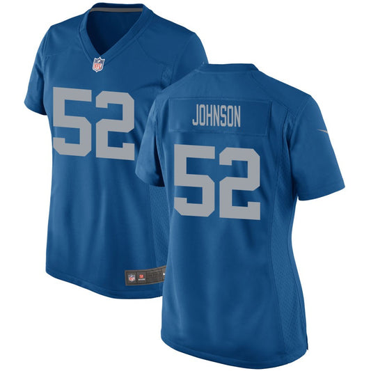 Raymond Johnson Detroit Lions Nike Women's Throwback Game Jersey - Blue