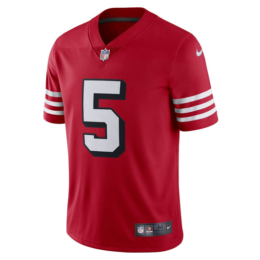 Men's Trey Lance Nike 49ers Alternate Vapor Limited Jersey - Red