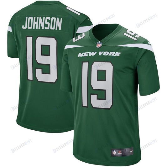 Keyshawn Johnson 19 New York Jets Men Game Retired Jersey - Gotham Green