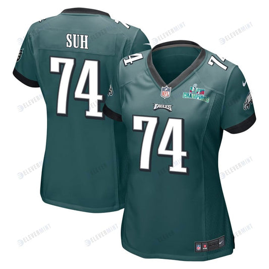 Ndamukong Suh 74 Philadelphia Eagles Super Bowl LVII Champions Women Game Jersey - Midnight Green