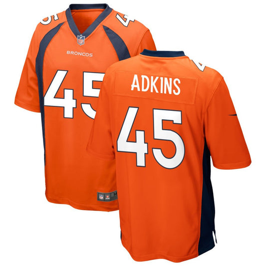 Nate Adkins Denver Broncos Nike Game Jersey - Orange