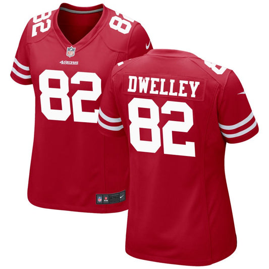 Ross Dwelley San Francisco 49ers Nike Women's Game Jersey - Scarlet