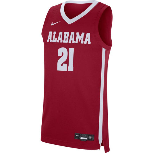 Men's NCAA Alabama Crimson Tide #21 Crimson Replica Basketball Jersey