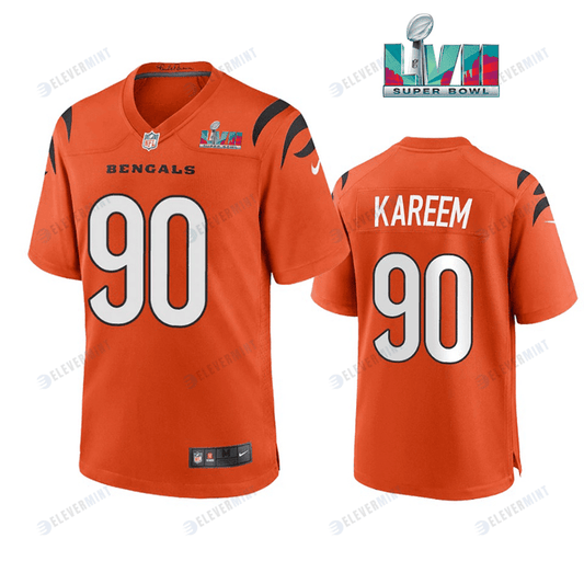 Khalid Kareem 90 Cincinnati Bengals Super Bowl LVII Men Game Jersey- Orange