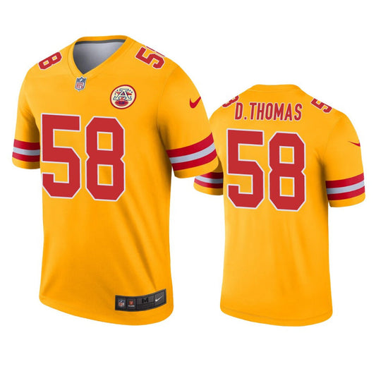 Youth Kansas City Chiefs Derrick Thomas Inverted Legend Jersey - Gold