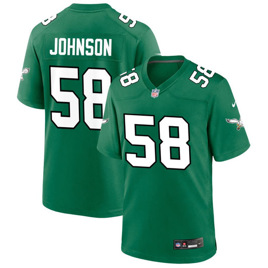 Kyron Johnson Philadelphia Eagles Nike Alternate Game Jersey - Kelly Green