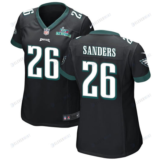 Miles Sanders 26 Philadelphia Eagles Super Bowl LVII Champions Women Game Jersey - Black