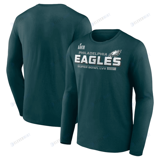 Philadelphia Eagles Super Bowl LVII Vivid Striations Long Sleeve T-Shirt - Forest Green