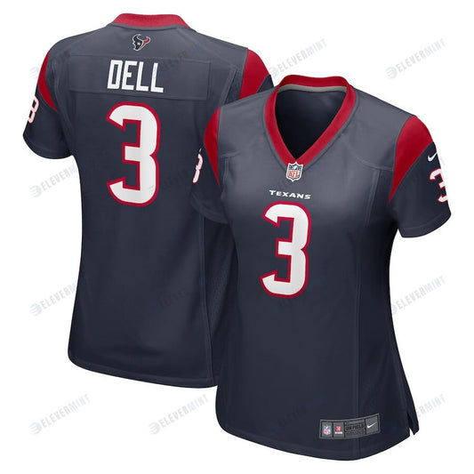 Tank Dell 3 Houston Texans Women Team Game Jersey - Navy