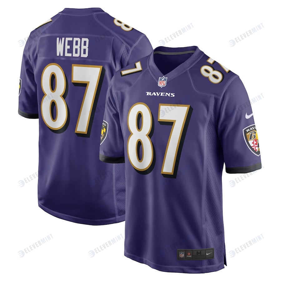 Raleigh Webb Baltimore Ravens Game Player Jersey - Purple