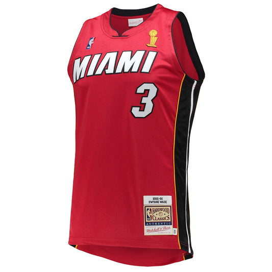 Men's Dwyane Wade Mitchell & Ness Heat 2005-06 Hardwood Classics Authentic Jersey - Red