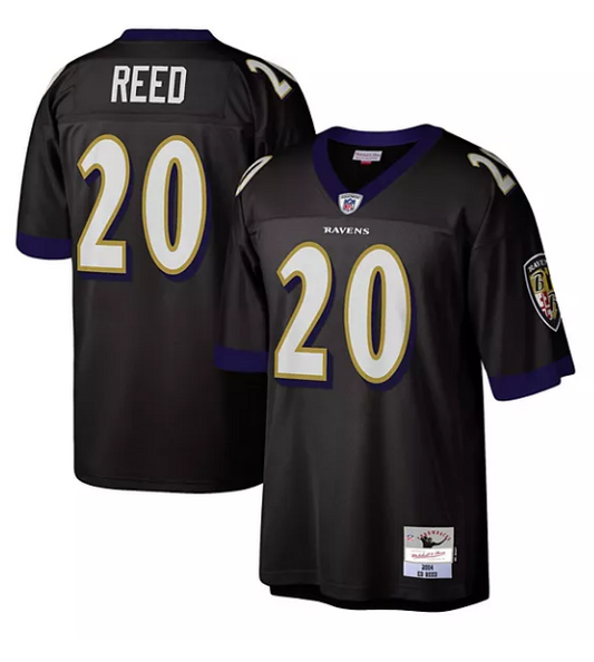 Men's Baltimore Ravens Ed Reed Mitchell & Ness Black Legacy Replica Jersey