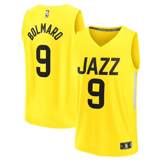 Leandro Bolmaro Utah Jazz Fanatics Branded 2022/23 Fast Break Replica Player Jersey - Icon Edition - Yellow