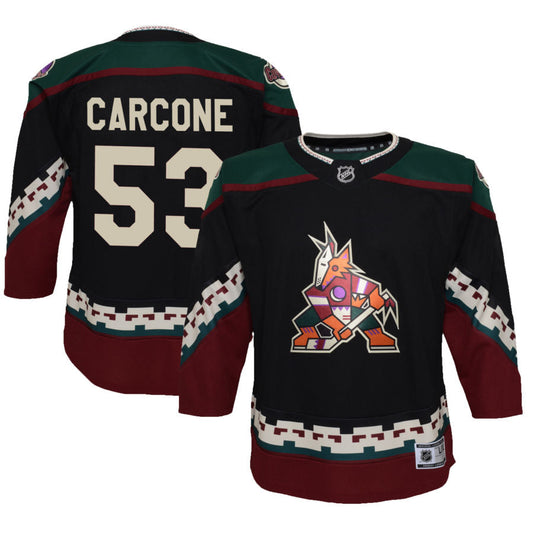 Michael Carcone Arizona Coyotes Youth 2021/22 Home Replica Jersey - Black