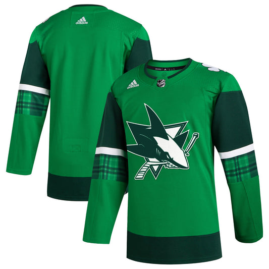 San Jose Sharks adidas 2023 St. Patrick's Day Primegreen Authentic Jersey - Kelly Green