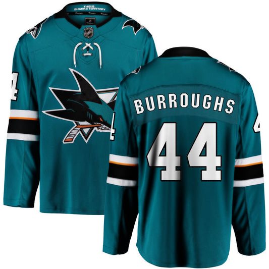 Kyle Burroughs San Jose Sharks Fanatics Branded 2021/22 Home Breakaway Jersey - Teal