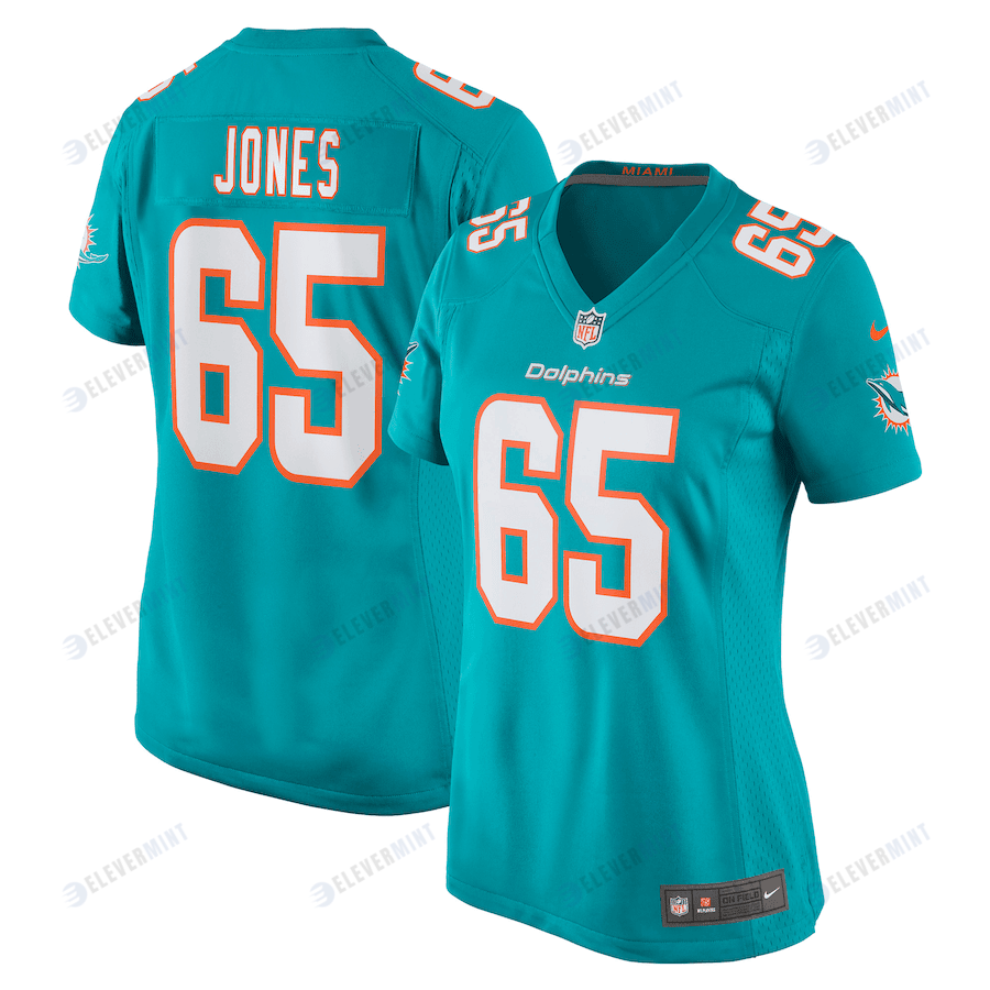 Robert Jones 65 Miami Dolphins Women Game Jersey - Aqua