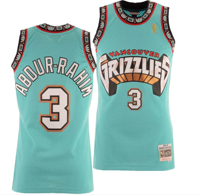 Men's Vancouver Grizzlies Shareef Abdur-Rahim Mitchell & Ness NBA Men's Hardwood Classic Swingman Jersey