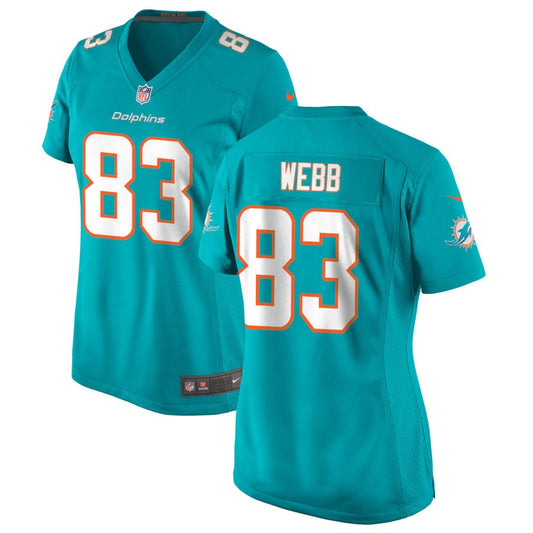 Raleigh Webb Miami Dolphins Nike Women's Game Jersey - Aqua