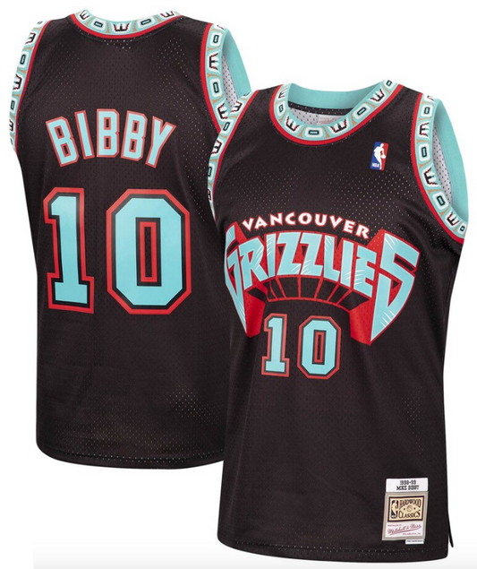 Men's Mike Bibby Vancouver Grizzlies Mitchell & Ness 1998-99 Hardwood Classics Reload Swingman Jersey - Black