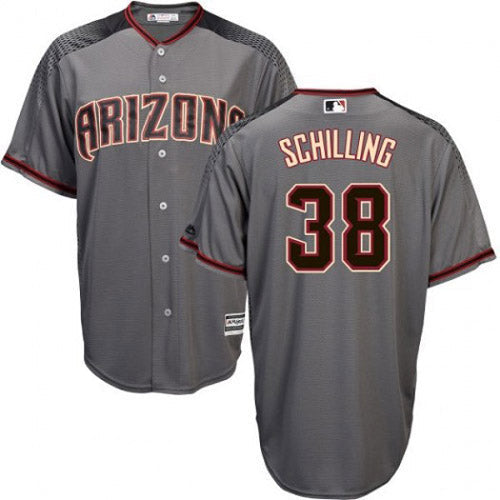 Men's Arizona Diamondbacks Curt Schilling Replica Road Jersey - Gray